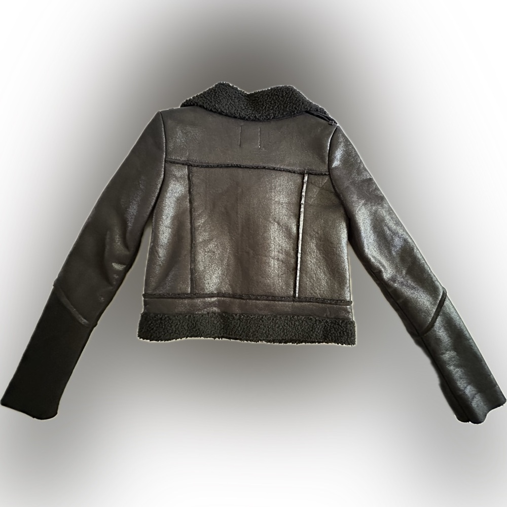 Unif Black Sabbath Faux Leather Sherpa Moto Jacket small - Picture 4 of 7